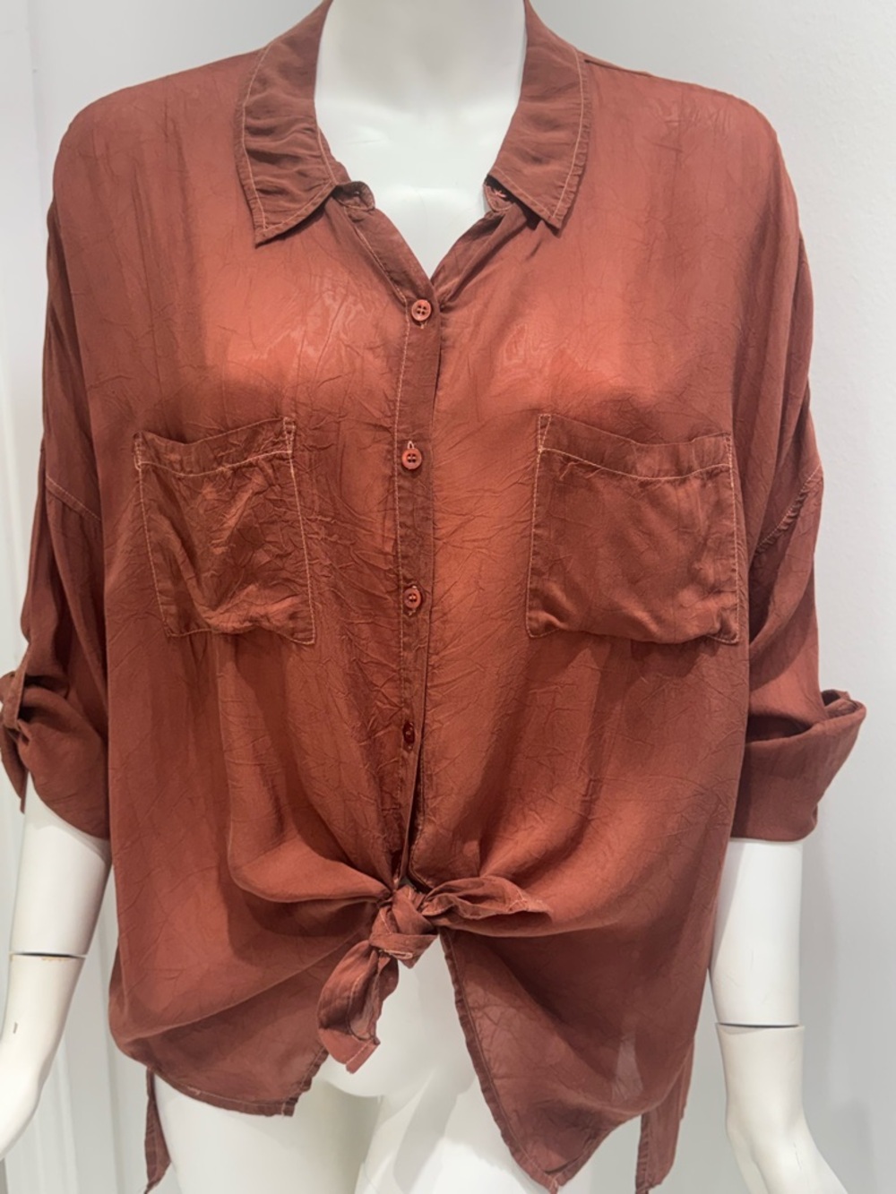Maven West cargo pocket top size small color is brown spice never worn